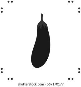 Eggplant icon on white background. Vegetarian food.