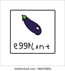 Eggplant icon on white background vector illustration