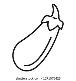 Eggplant icon. Outline eggplant vector icon for web design isolated on white background