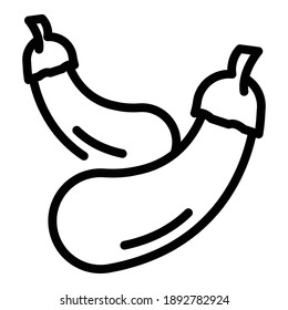 Eggplant icon. Outline eggplant vector icon for web design isolated on white background