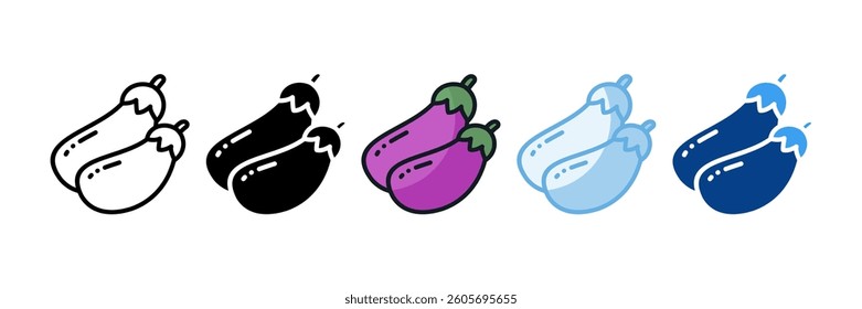Eggplant Icon Set Multiple Style Collection