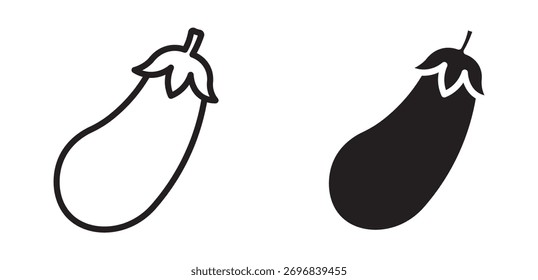 Conjunto de ícones de berinjela, ilustração de vetor .