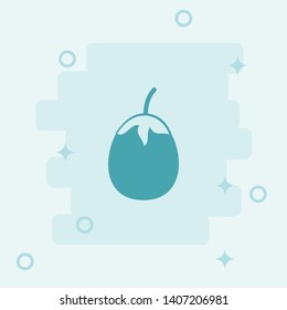 Eggplant Icon. Simple icon, blue colored icon illustration.