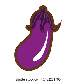 Eggplant icon ,Simple cartoon line art