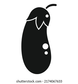 Eggpflanzensymbol, einfache Vektorgrafik. Öko-Bauernhof. Bio-Garten