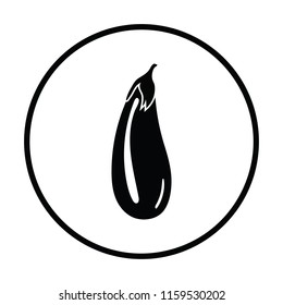 Eggplant  icon. Thin circle design. Vector illustration.