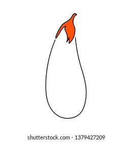 Eggplant-Symbol. Einfach in Orange Fill Design. Vektorgrafik.
