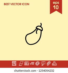 egg-plant icon vector