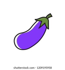 eggplant icon vector. filled outline style vegetable icon