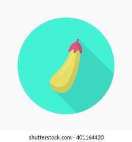 Eggplant  icon, Vector flat long shadow design. EPS10