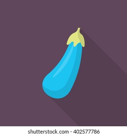 Eggplant  icon, Vector flat long shadow design. EPS10