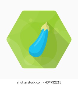 Eggplant  icon, Vector flat long shadow design. EPS10