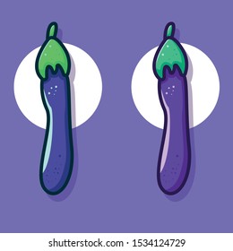 Eggplant icon vector illustration with full color and clean background