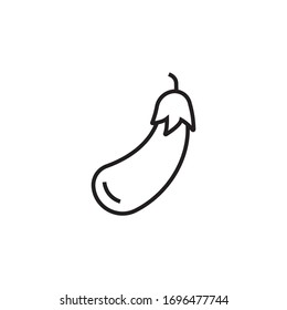 eggplant icon vector illustration outline style design. isolated on white background