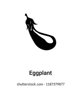Eggplant icon vector isolated on white background, logo concept of Eggplant sign on transparent background, filled black symbol