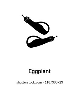 Eggplant icon vector isolated on white background, logo concept of Eggplant sign on transparent background, filled black symbol