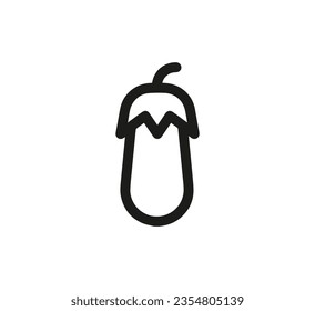 Eggplant icon vector. Linear style sign for mobile concept and web design. Eggplant symbol illustration. Pixel vector graphics - Vector.
