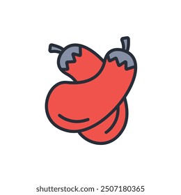 Icono de la berenjena. Vector. Trazo editable. signo de estilo lineal para uso Diseño web, logotipo. Ilustración de símbolo.