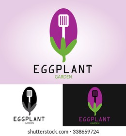 Eggplant icon,logo. Flat design style modern vector illustration