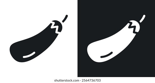 Eggplant icons in flat syle