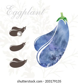 Eggplant icons set.