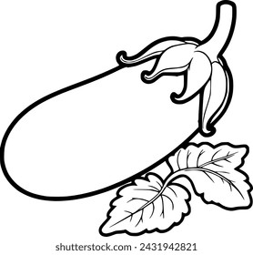 eggplant illustration for coloring page