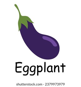 Eggplant-Illustration, flacher Vektorgrafik. Gemüse-Taschenkarte. Element für Küche, Kochen, Supermarkt, gesundes Lifestyle Konzept.