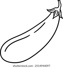 eggplant illustration line style for card website, application, printing, document, poster design, etc.