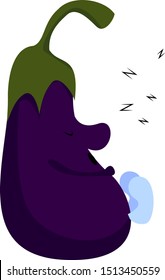 Eggplant, ilustración, vector sobre fondo blanco.