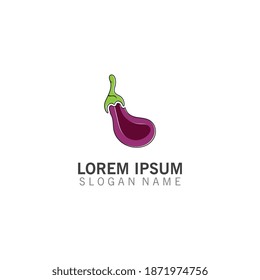 Eggplant image logo vegetable Vector Graphic illustration