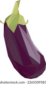 eggplant isolated. eggplant low poly. eggplant on white backgound