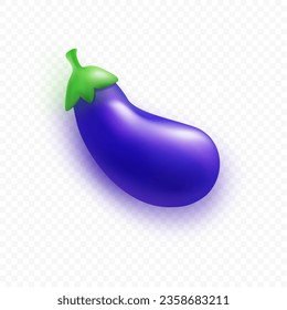 La berenjena aislada en un fondo transparente. Hermosa berenjena con brillo. Ilustración vectorial premium.