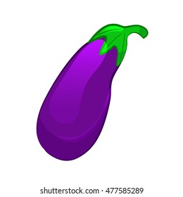Eggplant, isolated on white background, vector illustration