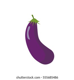 Eggplant isolated. Purple vegetables on white background. Eating vegetarian
