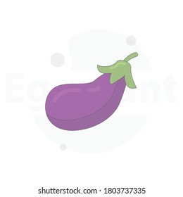 eggplant isolated vector flat illustration