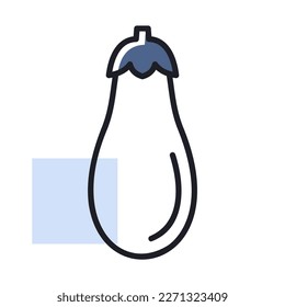 Eggplant isolated vector icon. Vegetable sign. Graph symbol for food and drinks web site, apps design, mobile apps and print media, logo, UI