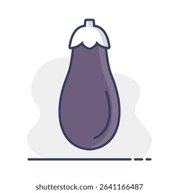 Eggplant isolated vector icon. Vegetable sign. Graph symbol for food and drinks web site, apps design, mobile apps and print media, logo, UI