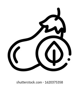 Eggplant Leaf Icon Vector. Outline Eggplant Leaf Sign. Isolated Contour Symbol Illustration