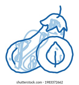 Eggplant Leaf sketch icon vector. Hand drawn blue doodle line art Eggplant Leaf sign. isolated symbol illustration