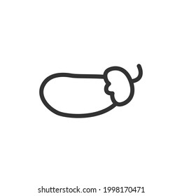 Eggplant line icon in trendy style. Stroke vector pictogram isolated on a white background. Eggplant premium outline icons.