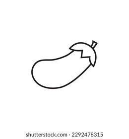 Eggplant line icon, vegetables logo vector
