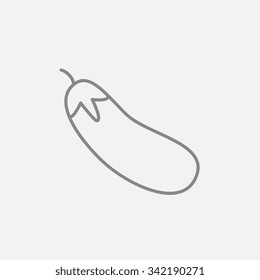 Eggplant line icon for web, mobile and infographics. Vector dark grey icon isolated on light grey background.