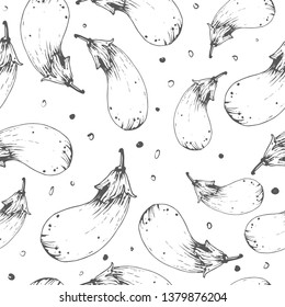 
Eggplant. Linear hand drawing. Sketch. Vector. Background