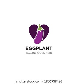 eggplant logo and aubergine icon vector illustration best logo design