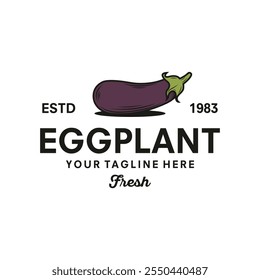 Eggplant logo design vector illustration