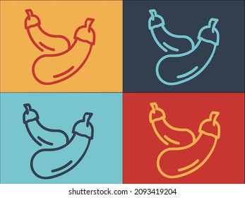 Vorlage für das Eggplant-Logo, einfaches Flachsymbol für organische, Auberginen, Gemüse