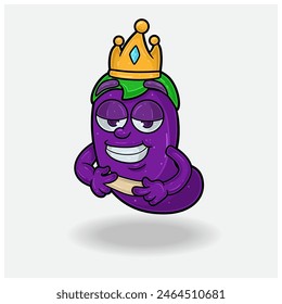 Eggplant Mascot Character Cartoon With Love struck expression. For brand, label, packaging and product. Vector Illustrations