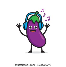 Eggplant mascot character vector design