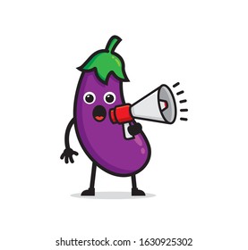 Diseño de Vector de personaje de mascota de berenjena