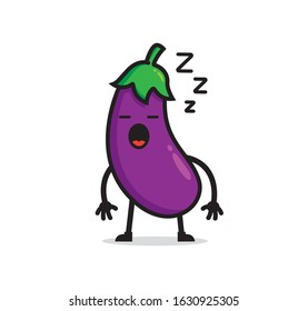 Eggplant mascot character vector design